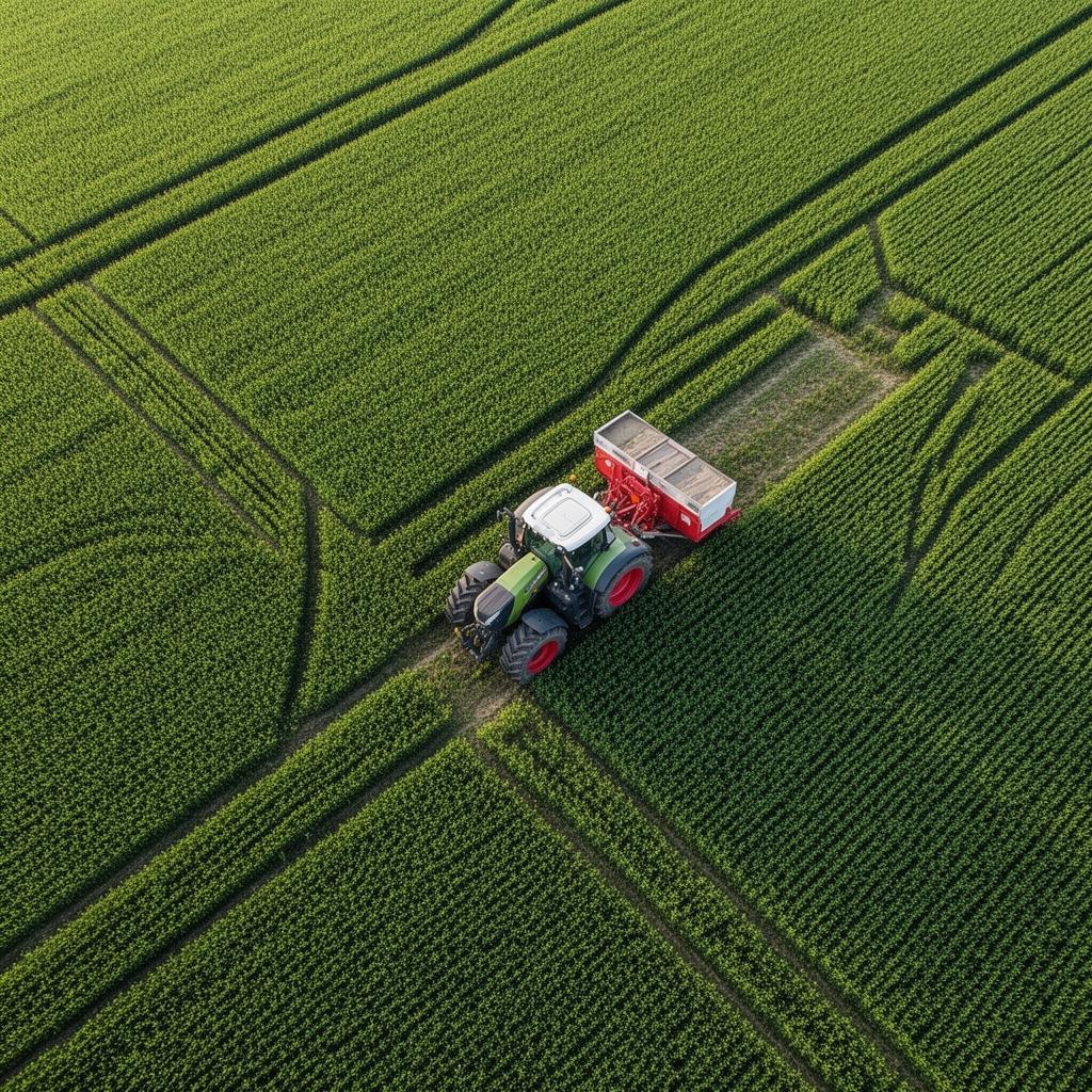 Landwirtschaftliche Betriebe bei der Feldarbeit