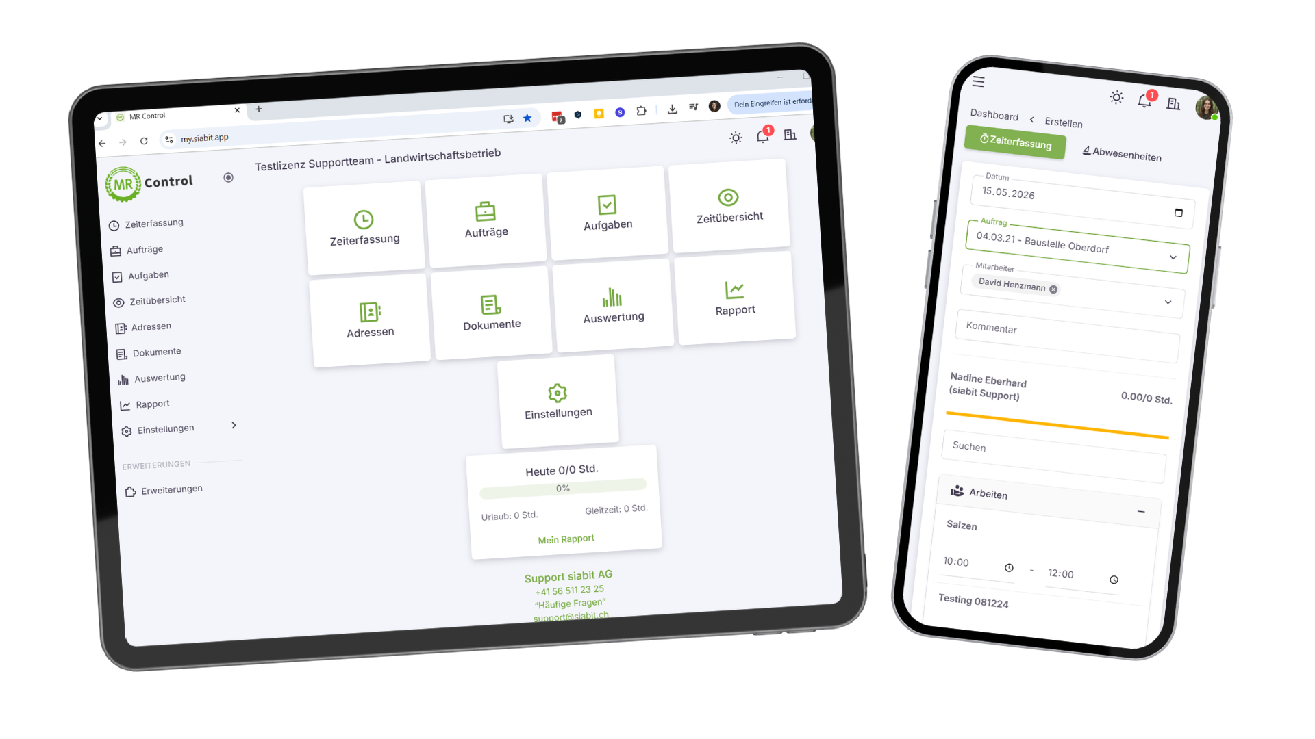 MR Control auf Tablet und Smartphone